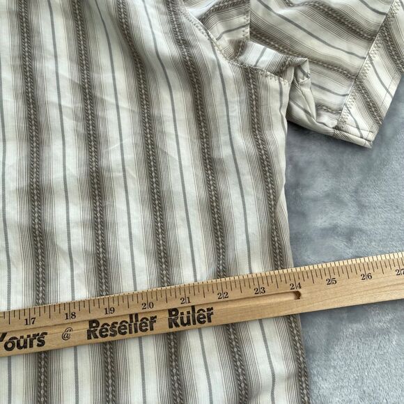 Kuhl Shirt Mens XL Brown Striped Cotton Blend Short Sleeve Button Front - Picture 13 of 16